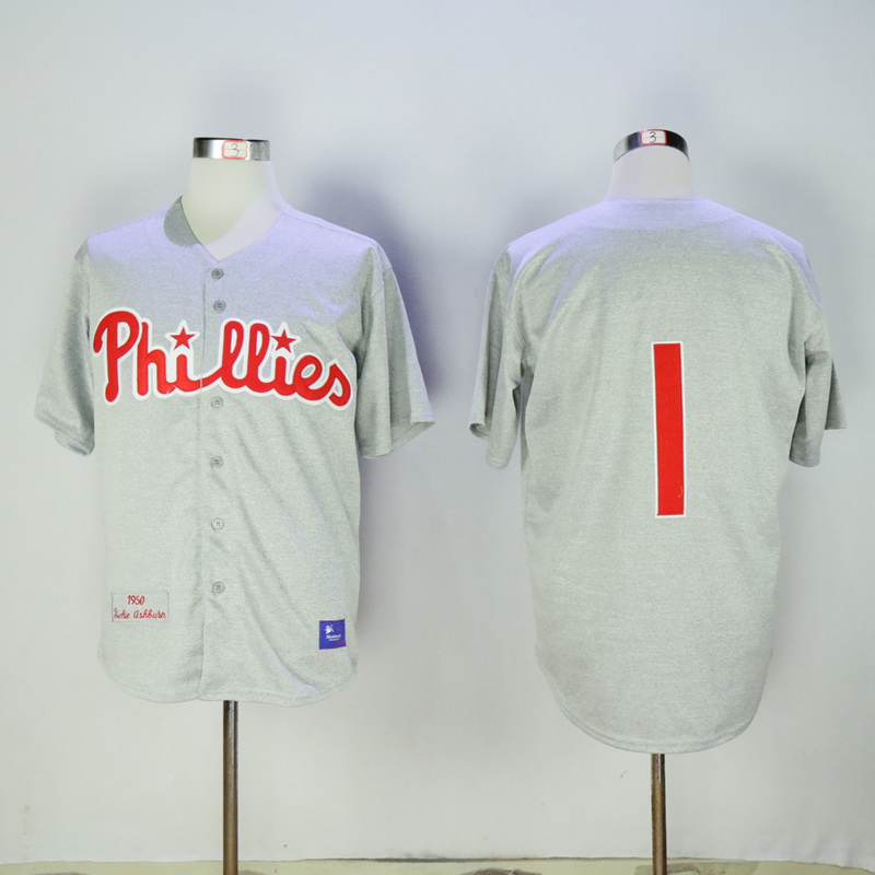 2017 MLB Philadelphia Phillies #1 Grey Jerseys->philadelphia phillies->MLB Jersey